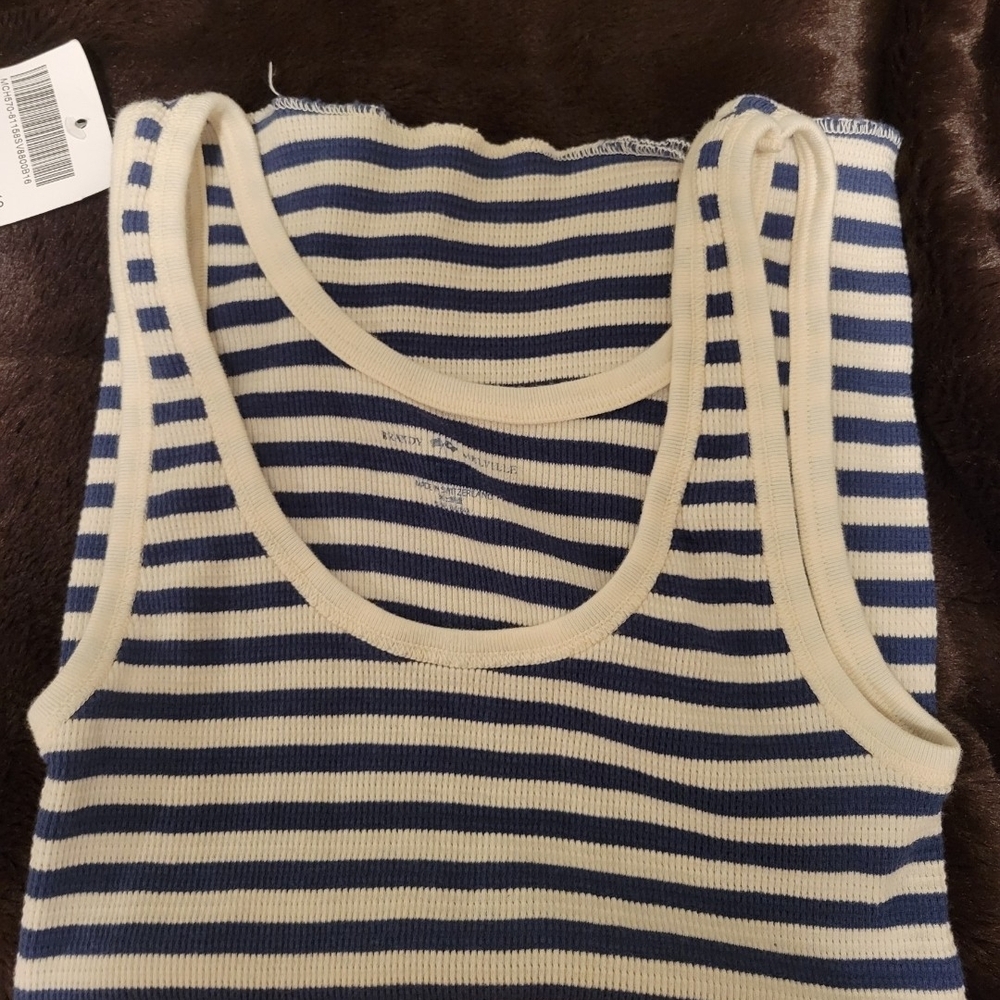 Striped Blue and White Tank Top